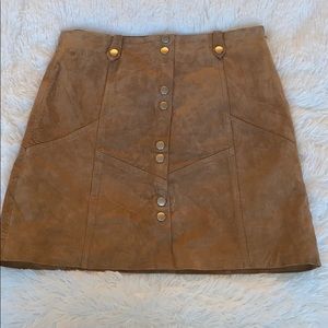 Mango Genuine Mini Leather skirt